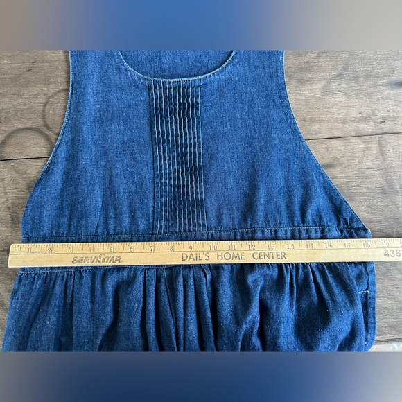 J Michelle Denim Dress Two Pockets Side Button Sleeveless Sz 13/14 Vintage USA - Picture 5 of 10